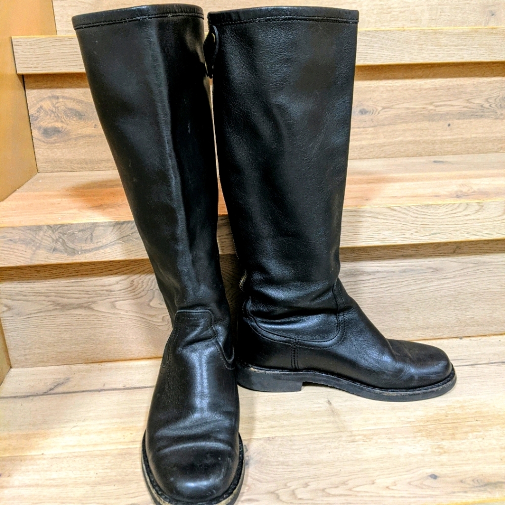 Roots black leather riding boots